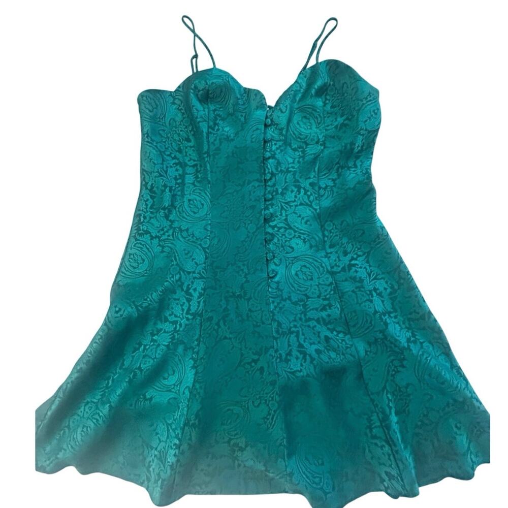Victoria’s Secret Teal Jacquard Corset Cami Top Size M Y2K Bustier